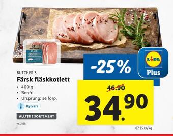 Lidl Färsk fläskkotlett erbjuda