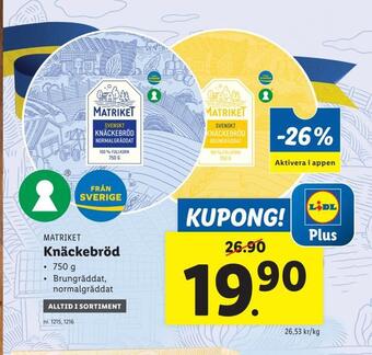 Lidl Knäckebröd erbjuda