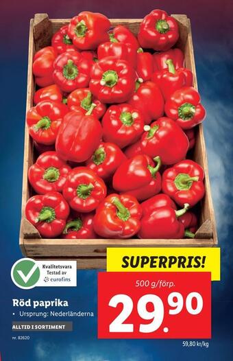 Lidl Röd paprika erbjuda