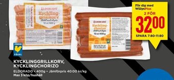 Willys KYCKLINGGRILLKORV, KYCKLINGCHORIZO erbjuda
