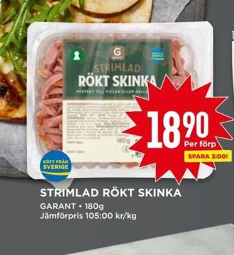 Willys STRIMLAD RÖKT SKINKA erbjuda