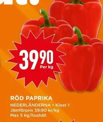 Willys RÖD PAPRIKA NEDERLÄNDERNA erbjuda