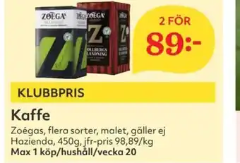 Hemköp ZOEGA Kaffe erbjuda