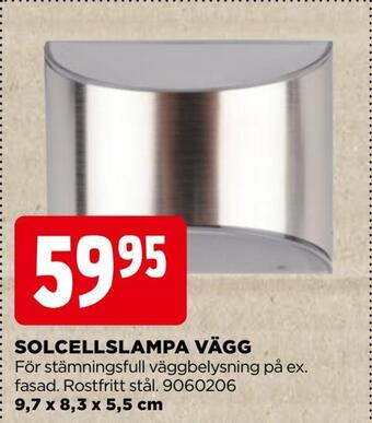 Jem&Fix Solcellslampa vägg erbjuda