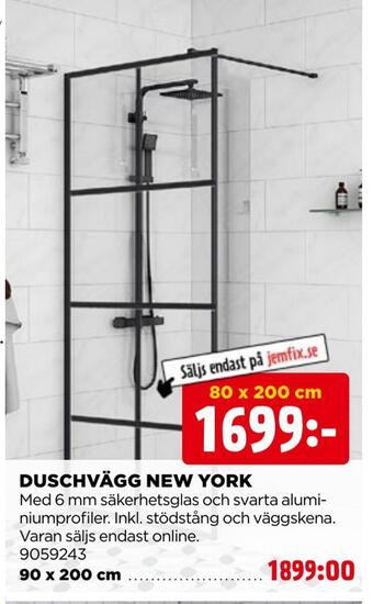 Jem&Fix Duschvägg new york erbjuda