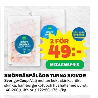 Coop Konsum Smörgåspålägg tunna skivor erbjuda