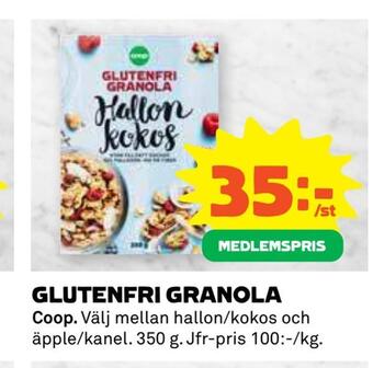 Coop Daglivs Glutenfri granola erbjuda