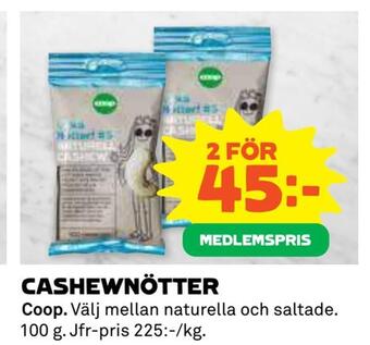 Coop Daglivs Cashewnötter erbjuda