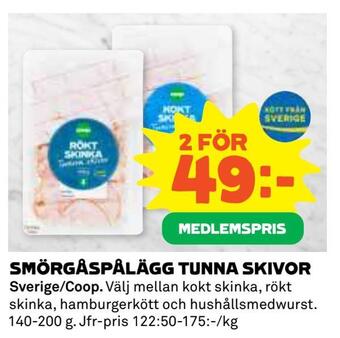 Smörgåspålägg tunna skivor