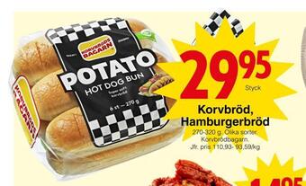 Matöppet Korvbröd, hamburgerbröd erbjuda