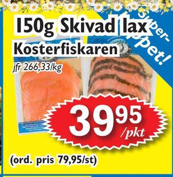 T-jarlen 150g skivad lax erbjuda