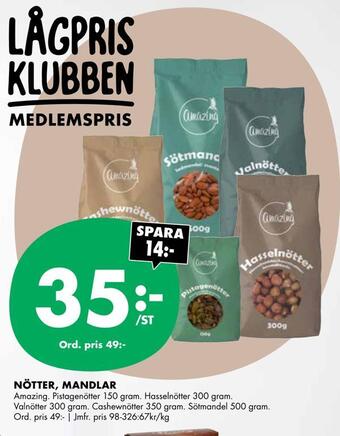 ÖoB Nötter, mandlar erbjuda