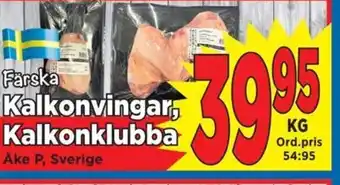 Supergrossen Färska Kalkonvingar Kalkonklubba erbjuda