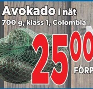 Supergrossen Avokado i nät erbjuda