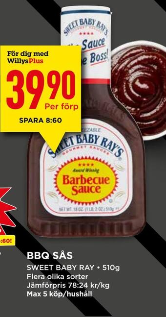Willys Bbq sås erbjuda