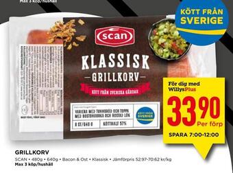 Willys Grillkorv erbjuda