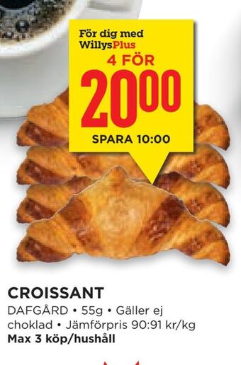 Willys Hemma Croissant erbjuda