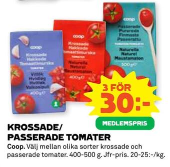 Stora Coop Krossade/ passerade tomater erbjuda