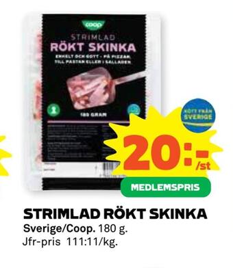 Coop Forum Strimlad rökt skinka erbjuda