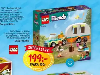 Leklust Lego ® friends 41726 campingtur erbjuda