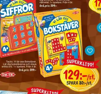 Leklust Tactic. vi lär oss bokstäver erbjuda