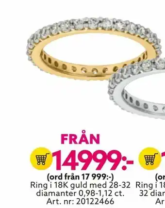 Albrekts Guld Ring i 18K guld med 28-32 diamanter 0,98-1,12 ct. erbjuda