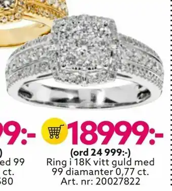 Albrekts Guld Ring i 18K vitt guld med 99 diamanter 0,77 ct. erbjuda