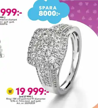 Albrekts Guld Ring i 18K vitt guld med 97 diamanter 0,96 ct erbjuda