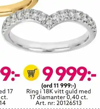 Albrekts Guld Ring i 18K vitt guld med 17 diamanter 0,40 ct. erbjuda