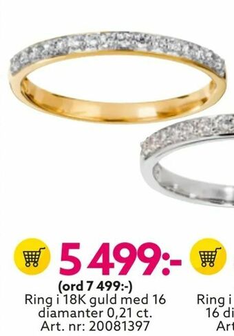 Albrekts Guld Ring i 18K guld med 16 diamanter 0,21 ct. erbjuda