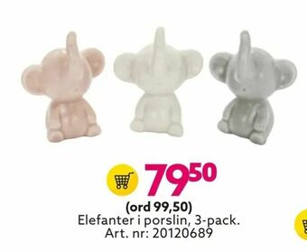 Albrekts Guld Elefanter i porslin, 3-pack erbjuda