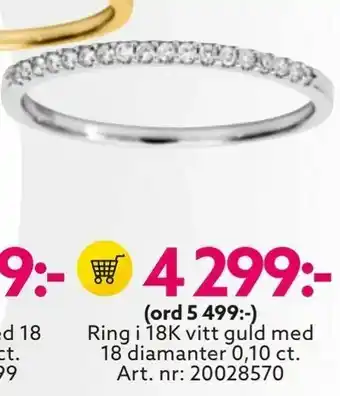 Albrekts Guld Ring i 18K vitt guld med 18 diamanter 0,10 ct. erbjuda