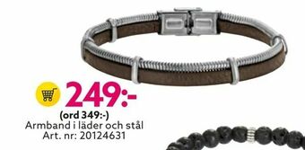 Albrekts Guld Armband i läder och stål erbjuda