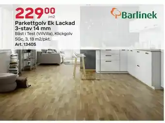 Byggmax Parkettgolv Ek Lackad 3-stav 14 mm erbjuda