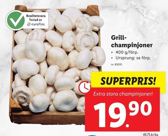 Lidl Grill- champinjoner erbjuda