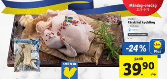 Lidl GYLLDA Färsk hel kyckling erbjuda