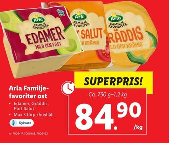 Lidl Arla Familje- favoriter ost erbjuda