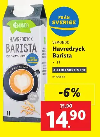 Lidl VEMONDO Havredryck Barista erbjuda