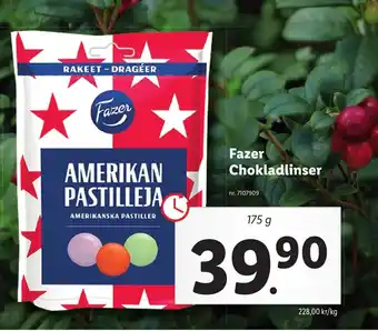 Lidl Fazer Chokladlinser erbjuda