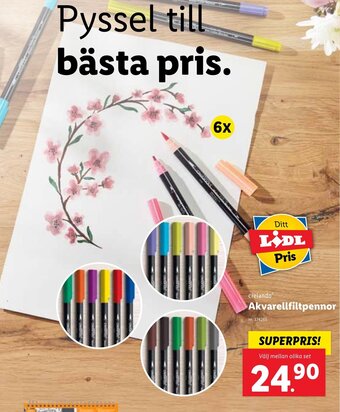 Lidl crelando Akvarellfiltpennor erbjuda