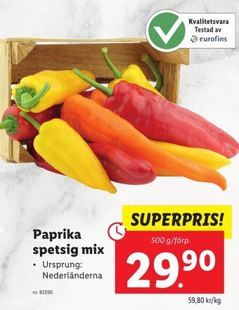 Lidl Paprika spetsig mix erbjuda