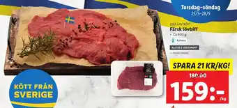 Lidl SVEA LANTKÖTT Färsk lövbiff erbjuda