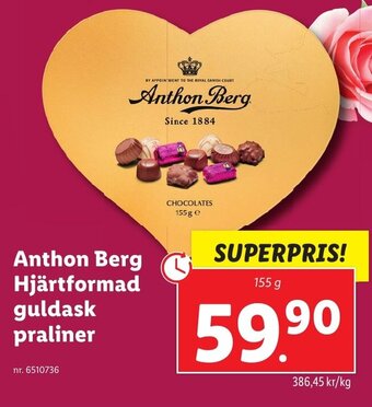 Lidl Anthon Berg Hjärtformad guldask praliner erbjuda