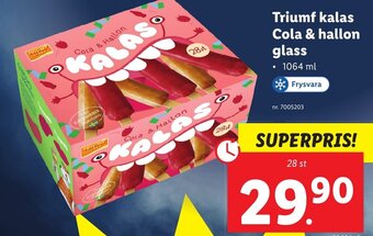 Lidl Triumf kalas Cola & hallon glass erbjuda