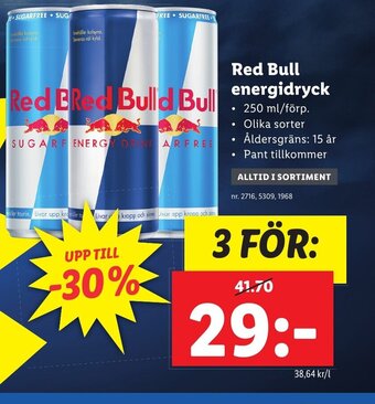 Lidl Red Bull energidryck erbjuda