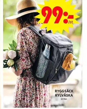 ICA Maxi RYGGSÄCK KYLVÄSKA 14 liter. erbjuda