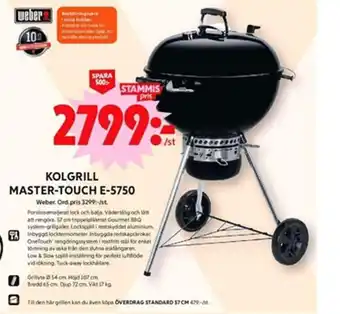ICA Maxi KOLGRILL MASTER-TOUCH E-5750 Weber erbjuda