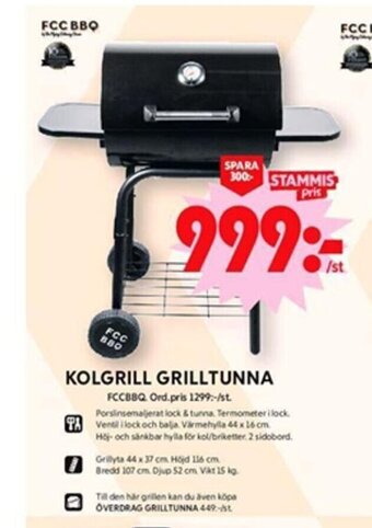 ICA Maxi KOLGRILL GRILLTUNNA FCCBBQ. erbjuda