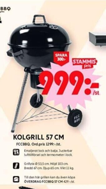 ICA Maxi KOLGRILL 57 CM FCCBBQ erbjuda