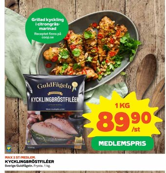 Coop KYCKLINGBRÖSTFILÉER Sverige/Guldfågeln erbjuda